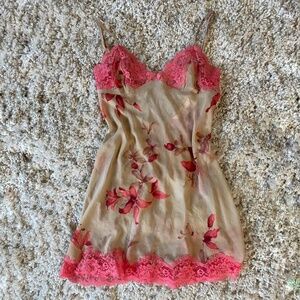 VICTORIAS SECRET Y2K FLORAL BABYDOLL LINGERIE DRESS
